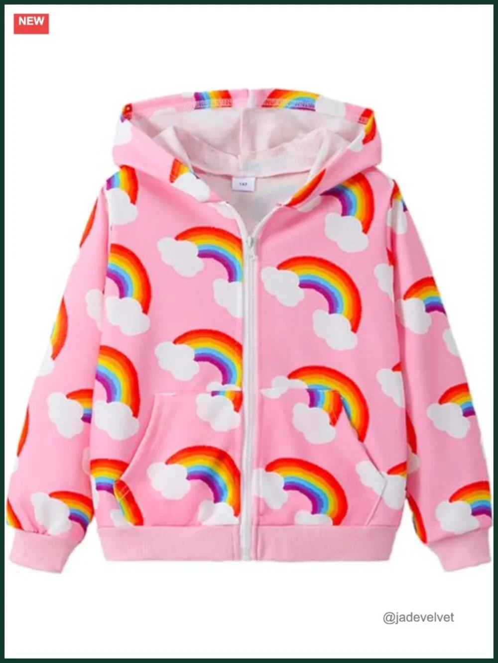 Girls Zip Up Hoodie Sweatshirt Toddler Tween Graphic Jacket Polyester